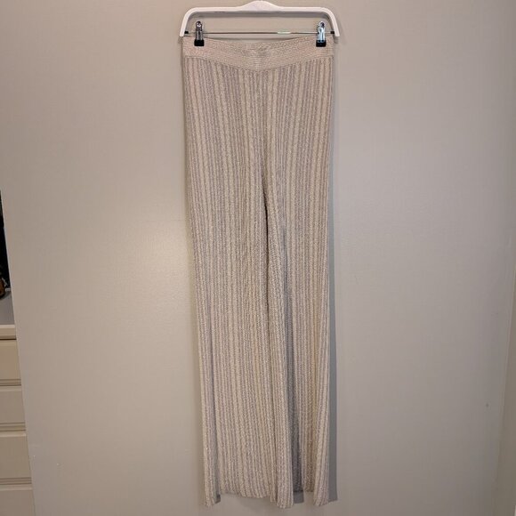 House of Harlow 1960 Flare Pants Metallic Knit Retro Vibes Glam - Size S - Picture 1 of 9